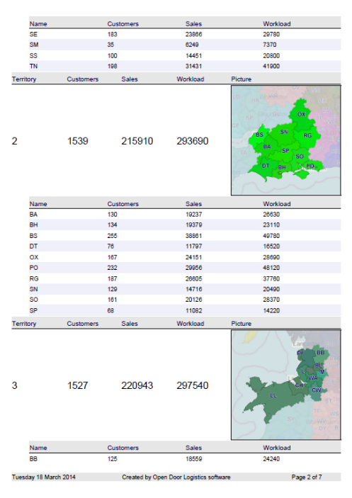 Custom territory mapping with ODL Studio, breakdown by territory